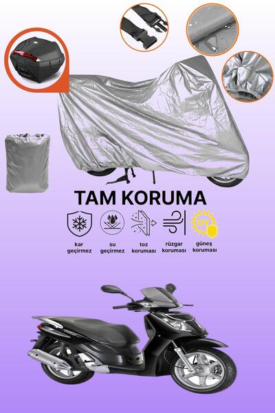 dokaca Gray Rear Bag Compatible Rks Outlook 150 Compatible Motorcycle Tarpaul...