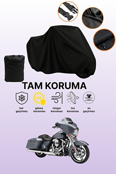 dokaca غطاء محرك متوافق مع دراجة هارلي ديفيدسون FLHX ستريت جلايد باللون الأسو...