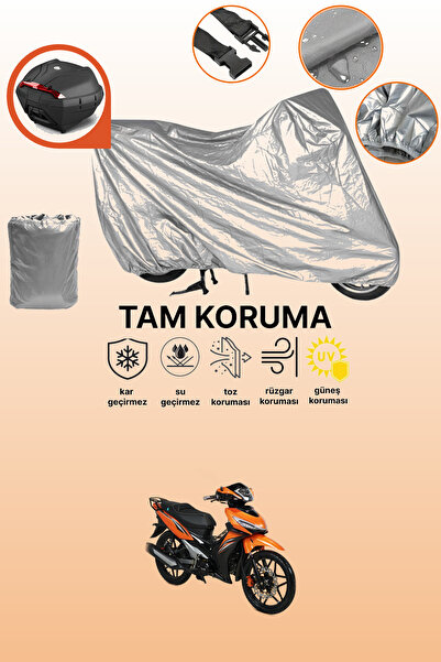 dokaca Gray Rear Bag Compatible Rks Easy Pro 50 Compatible Motorcycle Tarpaul...