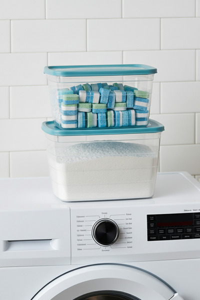 Flosoft 2’li Tablet Ve Toz Deterjan Saklama Kutusu Seti, Un Şeker Bakliyat Saklama Kabı Seti 3,5+3,5 Litre