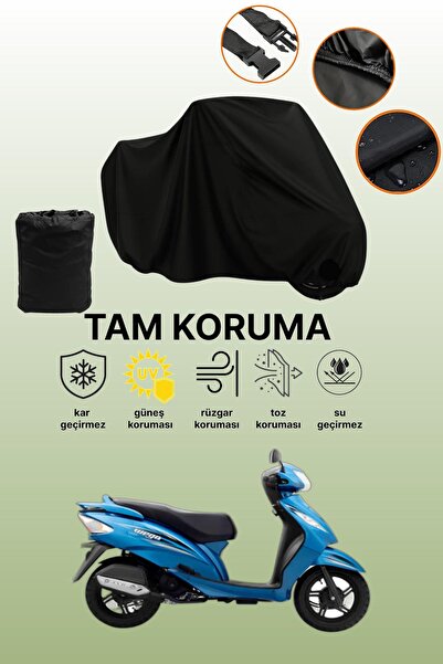 dokaca غطاء محرك متوافق مع TVS Wego باللون الأسود، غطاء واقي، غطاء للدراجات ا...