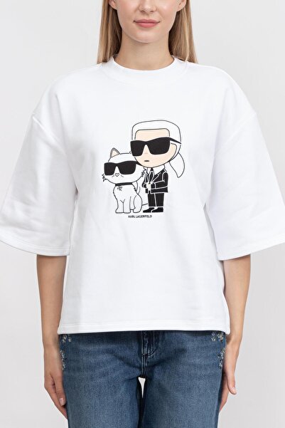 Karl Lagerfeld Ikonik Kadın Bisiklet Yaka Sweatshirt