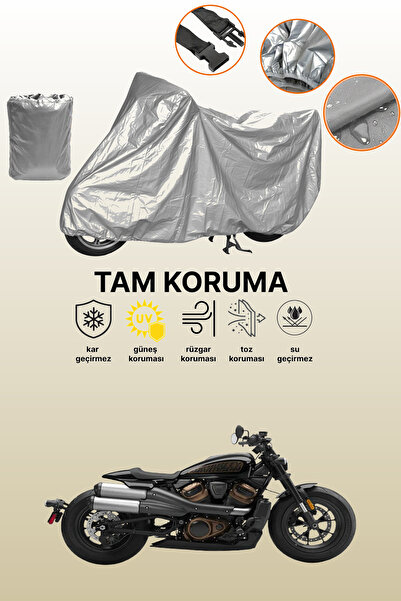 dokaca غطاء دراجة نارية رمادي اللون متوافق مع هارلي-ديفيدسون سبورتسر إس، غطاء واقي، غطاء للمحرك