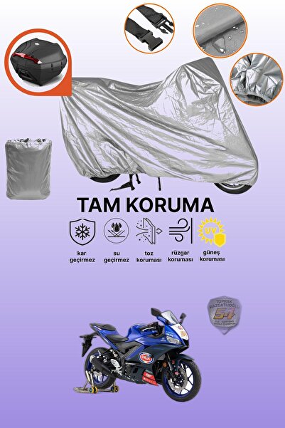 dokaca حقيبة خلفية رمادية متوافقة مع ياماها R25 TR54 Edition، غطاء واقي للدرا...