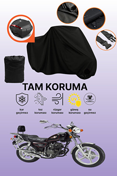dokaca Black Rear Bag Compatible Kanuni Seyhan 250 Compatible Motorcycle Tarp...