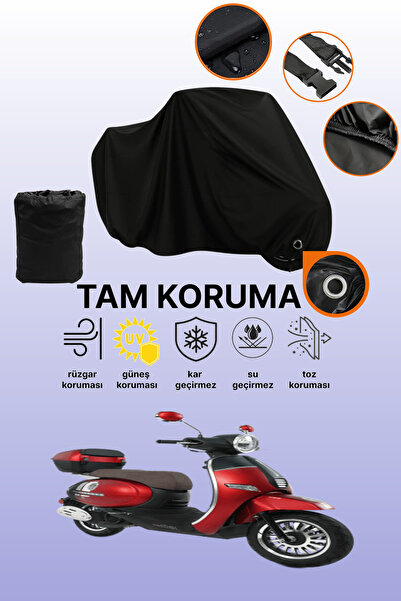 dokaca غطاء دراجة نارية متوافق مع كوبا بريليانت 50 بلس، غطاء واقي أسود اللون