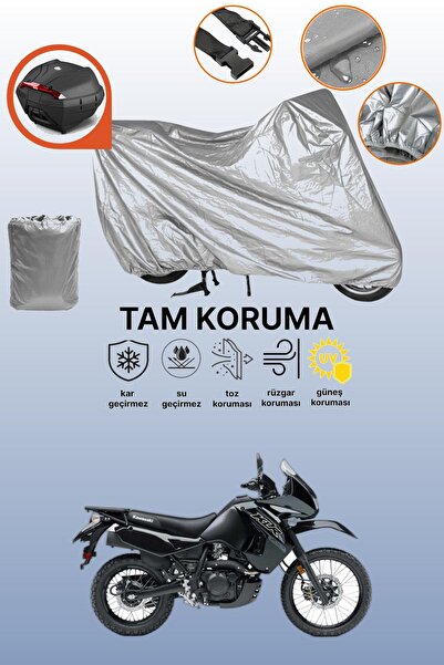 dokaca حقيبة خلفية رمادية متوافقة مع غطاء المحرك المتوافق مع Kawasaki KLR 650...