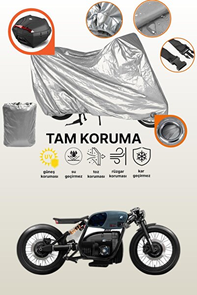 dokaca Gray Lock and Tail Bag Compatible Bmw R 80 Compatible Motorcycle Tarpa...