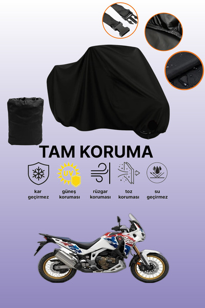 dokaca غطاء دراجة نارية أسود متوافق مع هوندا CRF1100L أفريكا توين أدفنتشر سبورتس DCT، غطاء واقي