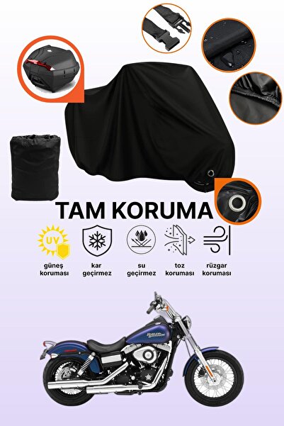 dokaca حقيبة خلفية وقفل أسود متوافقة مع دراجة هارلي ديفيدسون داينا ستريت بوب ...