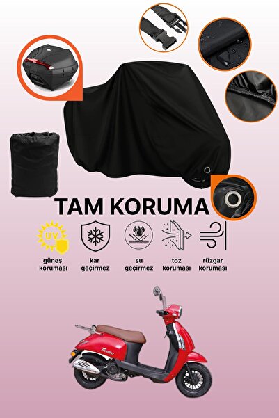 dokaca Black Lock and Tail Bag Compatible Kanuni Tigrina 50 Compatible Motorc...