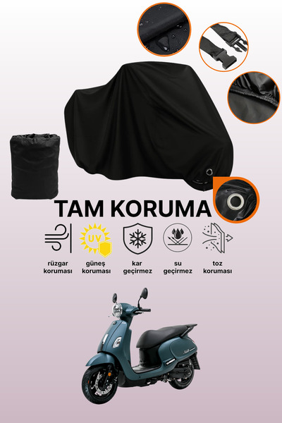 dokaca Black Compatible with Lock Sym Fiddle Iv 125 Compatible Motorcycle Tar...