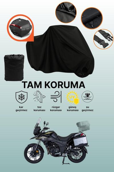 dokaca Black Rear Bag Compatible Mondial Rx3-S Evo Compatible Motorcycle Tarp...