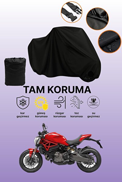 dokaca غطاء محرك دوكاتي مونستر 821 أسود متوافق، غطاء واقي، غطاء دراجة نارية