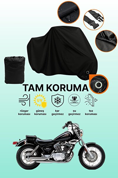 dokaca مظلة دراجة نارية متوافقة مع ياماها فيراجو XV 535 متوافقة مع قفل أسود