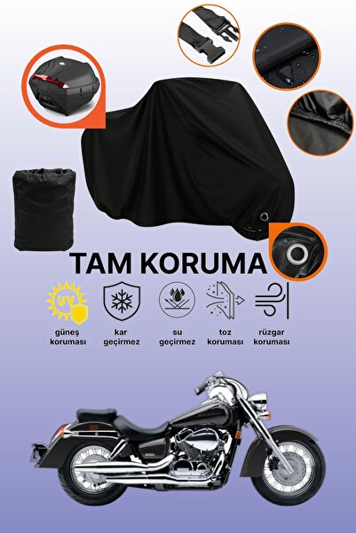 dokaca حقيبة خلفية سوداء متوافقة مع هوندا VT 750 C شادو، غطاء دراجة نارية متو...