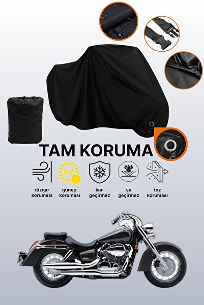 dokaca غطاء دراجة نارية متوافق مع هوندا VT 750 C شادو، غطاء واقي أسود اللون