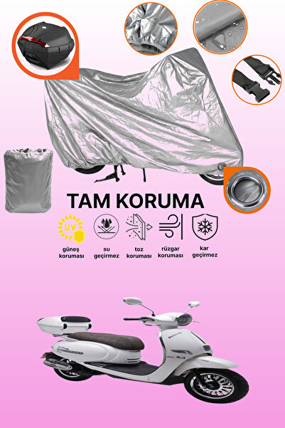 dokaca غطاء دراجة نارية متوافق مع كوبا بريليانت 125، غطاء حماية متوافق مع دراجة نارية، باللون الرمادي