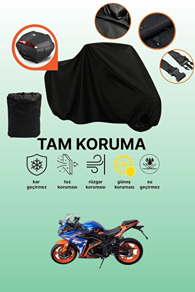 dokaca حقيبة خلفية سوداء متوافقة مع فالكون FR-177، غطاء واقي للدراجات النارية