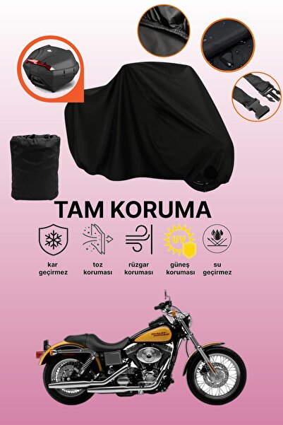 dokaca حقيبة خلفية سوداء متوافقة مع هارلي ديفيدسون داينا لو رايدر FXDLI، غطاء...