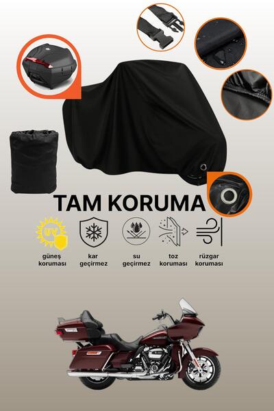 dokaca حقيبة خلفية وقفل أسود متوافقة مع ماركة هارلي ديفيدسون رود جلايد ألترا ...