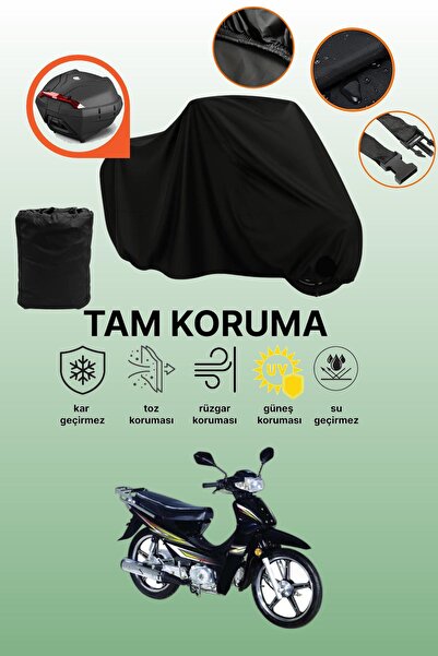 dokaca Black Rear Bag Compatible Bisan Motocup 100 Compatible Motorcycle Tarp...