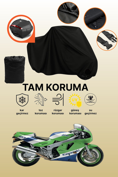 dokaca Black Rear Bag Compatible Kawasaki Zxr 750 Compatible Motorcycle Tarpa...