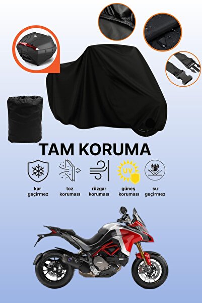 dokaca حقيبة خلفية سوداء متوافقة مع دراجة دوكاتي مولتيسترادا 1260 بايكس بييك، غطاء واقي للدراجة النارية