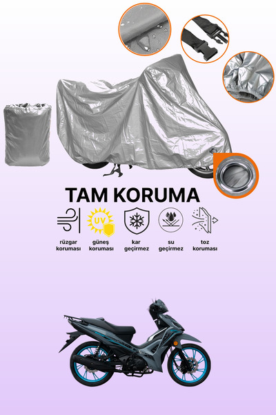 dokaca Gray Lock Compatible Yuki Solid 125 Compatible Motorcycle Cover, Prote...