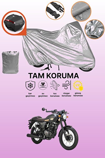 dokaca Gray Rear Bag Compatible Rks Cafe 152 Compatible Motorcycle Cover, Pro...