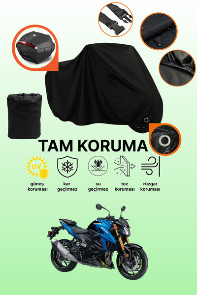 dokaca حقيبة خلفية سوداء متوافقة مع سوزوكي GSX-S 750 ABS، غطاء دراجة نارية مت...