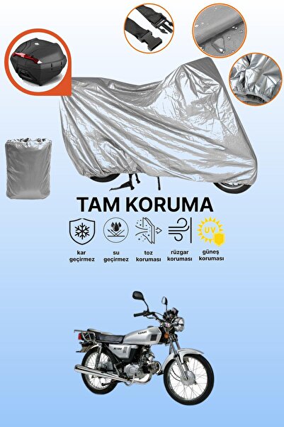 dokaca Compatible with Gray Rear Bag Kanuni Bs 100 Compatible Motorcycle Cover