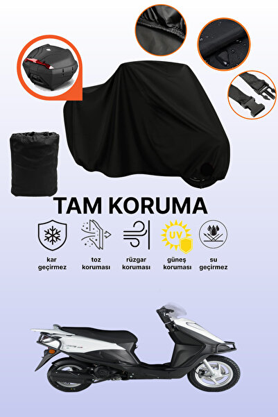 dokaca Rks Private 125 Compatible Motorcycle Tarpaulin Compatible with Black ...