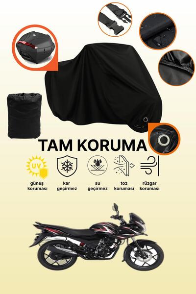 dokaca غطاء دراجة نارية متوافق مع Bajaj Discover 150 F، غطاء واقي أسود اللون