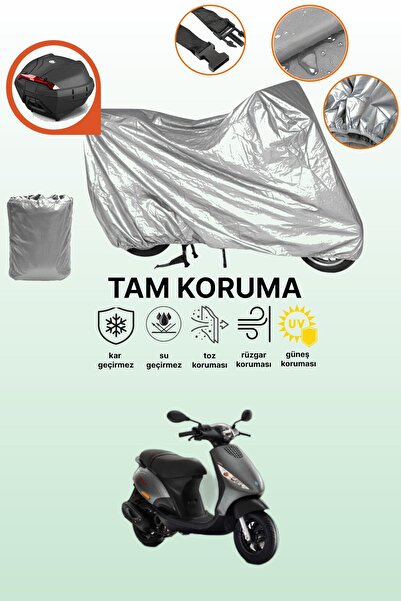 dokaca حقيبة خلفية رمادية متوافقة مع بياجيو زيب 50، غطاء واقي للدراجة النارية