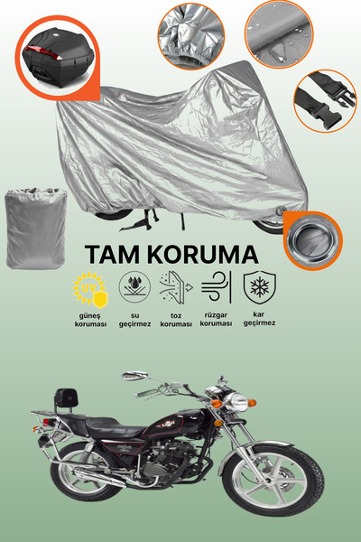 dokaca Gray Lock and Tail Bag Compatible Kanuni Seyhan 250 Compatible Motorcy...