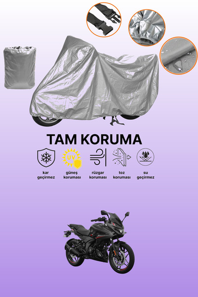 dokaca Gray Bajaj Pulsar F 250 Compatible Motorcycle Cover, Protective Cover,...