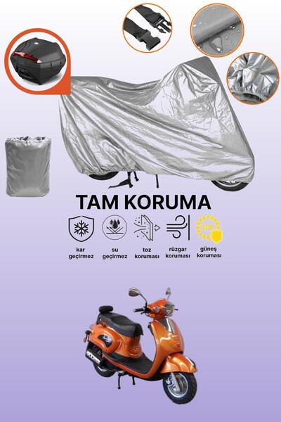 dokaca Gray Rear Bag Compatible Mondial 125 Kv Compatible Motor Tarpaulin, Pr...