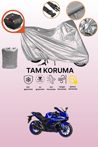 dokaca حقيبة خلفية رمادية متوافقة مع ياماها YZF R3، غطاء واقي للدراجة النارية