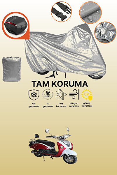 dokaca حقيبة خلفية رمادية متوافقة مع قماش المحرك المتوافق مع كوبا نيرفانا 150، غطاء واقي