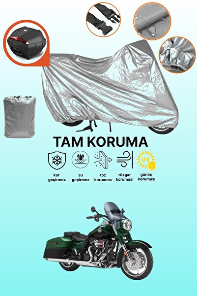 dokaca حقيبة خلفية رمادية متوافقة مع هارلي ديفيدسون CVO رود كينج، غطاء واقي ل...