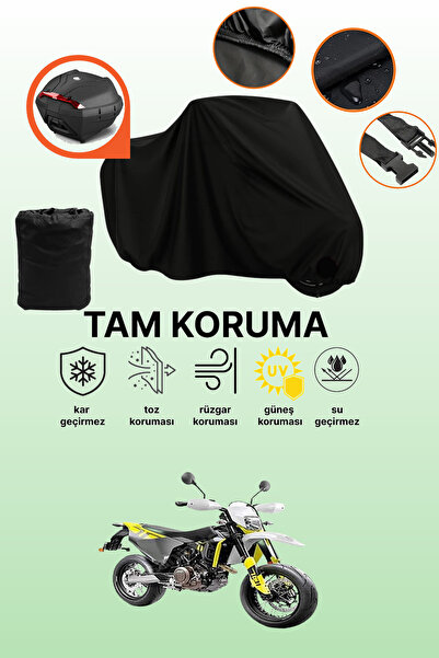 dokaca Black Rear Bag Compatible Husqvarna Supermoto 701 Compatible Motorcycl...