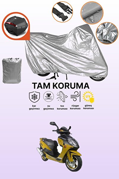 dokaca حقيبة خلفية رمادية متوافقة مع يوكي YK150T-20، غطاء واقي للدراجة النارية