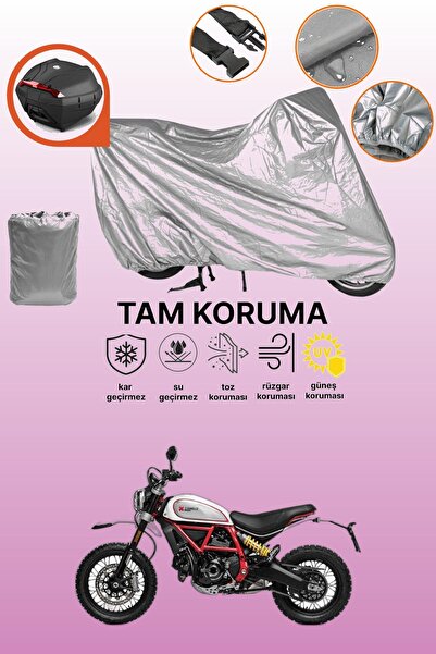 dokaca حقيبة خلفية رمادية متوافقة مع دراجة دوكاتي سكرامبلر ديزرت سيليد، غطاء ...