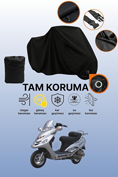 dokaca Black Lock Compatible Bisan Pacific 150 Compatible Motorcycle Tarpauli...