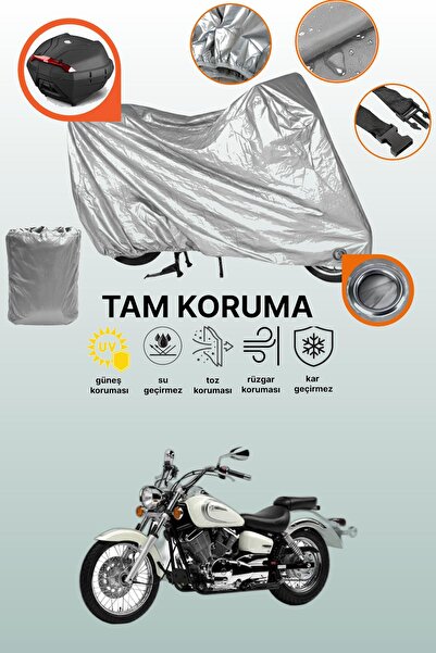 dokaca حقيبة خلفية وقفل رمادي متوافقة مع ياماها XVS 250 دراج ستار، غطاء حماية...