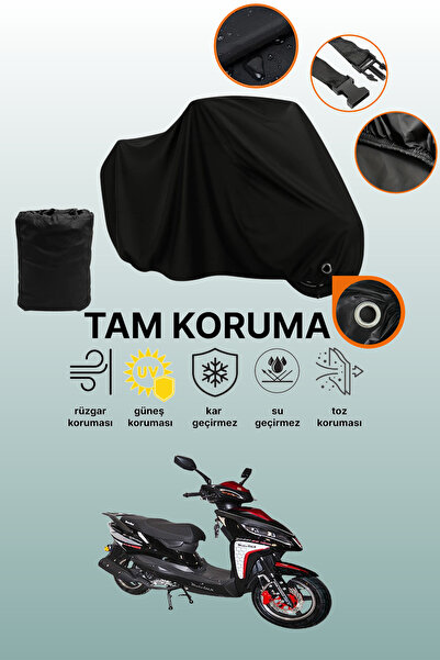 dokaca Black Lock Compatible Motolux Rossi 125 Compatible Motorcycle Tarpauli...