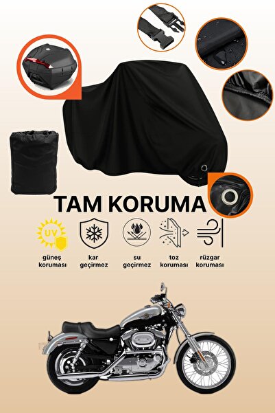 dokaca حقيبة خلفية وقفل أسود متوافقة مع دراجة هارلي ديفيدسون سبورتستر كاستم XL 1200S متوافقة مع قماش المحرك