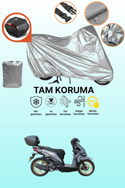 dokaca حقيبة خلفية رمادية متوافقة مع يوكي روت 110، غطاء واقي للدراجة النارية