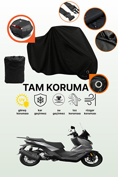 dokaca Black Lock and Tail Bag Compatible Voge Sr3 Compatible Motorcycle Tarp...
